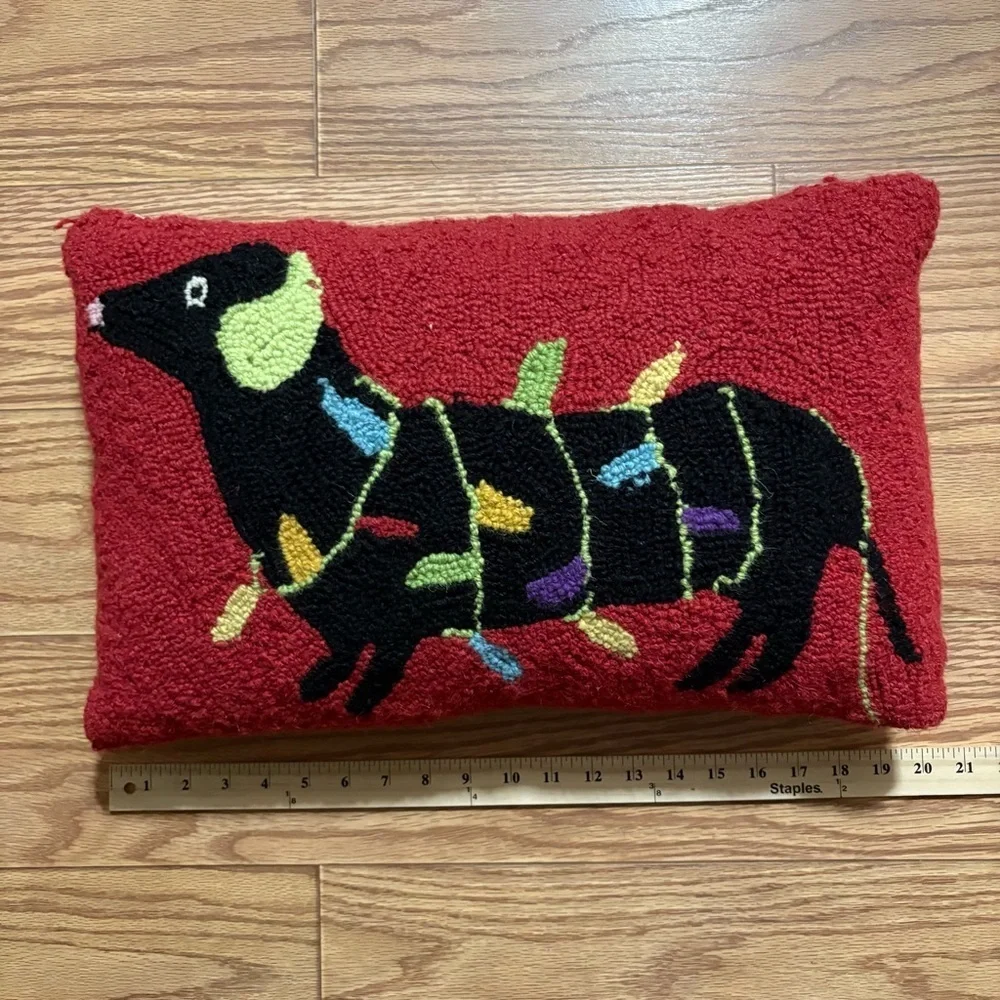 Dachshund Christmas Pillow